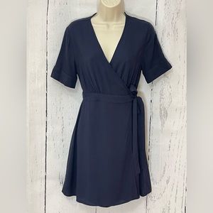 Express Navy Blue Belted Wrap Dress, Size XS, New